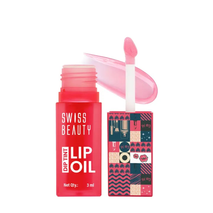 Swiss Beauty Dip Tint Lip Oil 3ml | Strawberry, Dragon Fruit, Peach, Kiwi