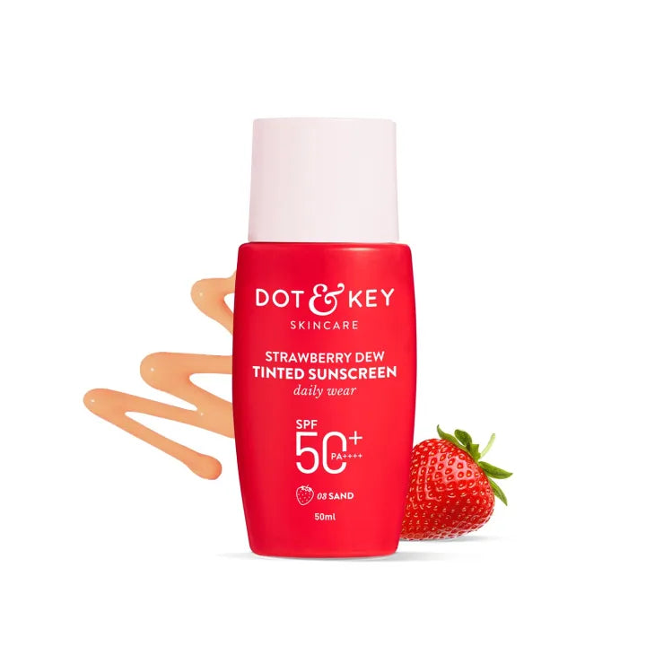 Dot & Key Strawberry Dew Tinted Sunscreen 50ml SPF50+ Pa++++ | Protection Against UA/UB | Broad Spectrum, Water & Sweat resistant | For All Skin Types | India