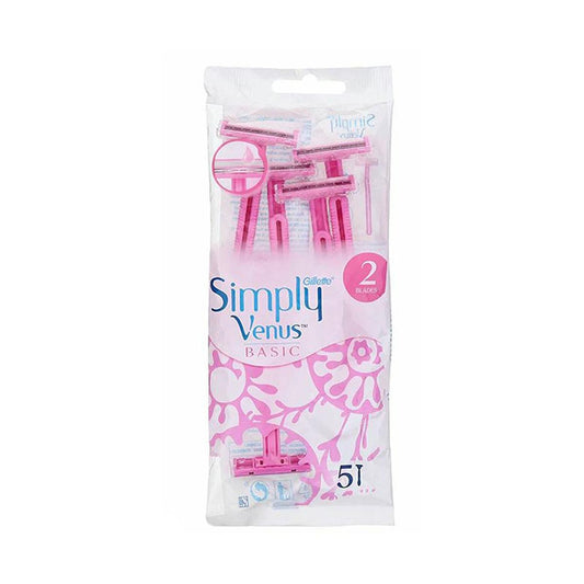 Simply Venus Basic 2 Blades Razor for Women - 5pcs