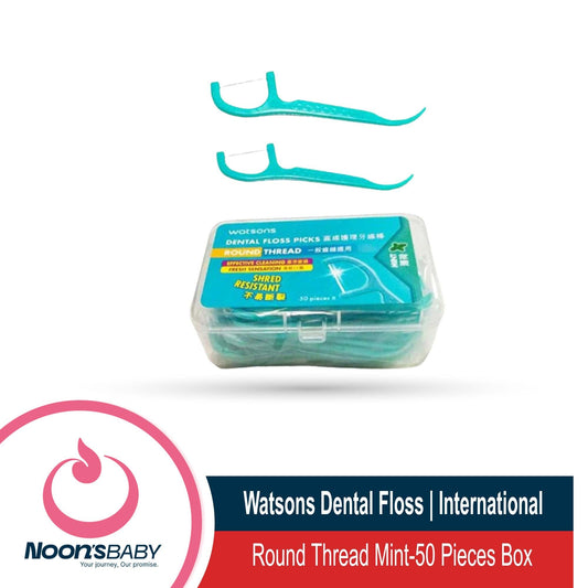Watsons Round Thread Mint Dental Floss Picks - 50 Pieces Box