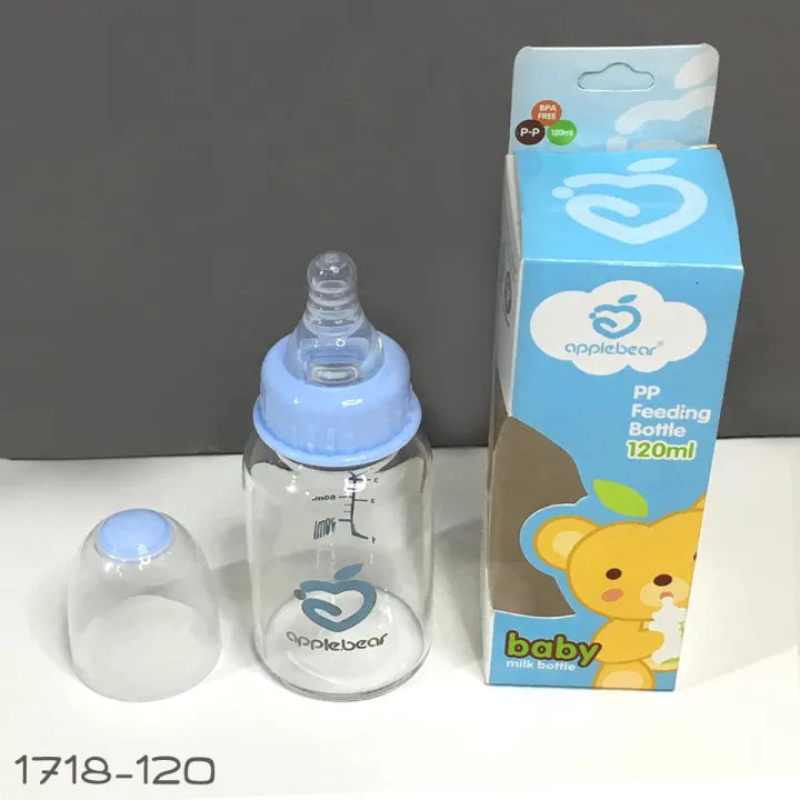 Baby Feeder AppleBear PP Feeding Glass Bottle with Silicone Nipple 60ml/ 120ml/ 200ml (Select Size Before Order)