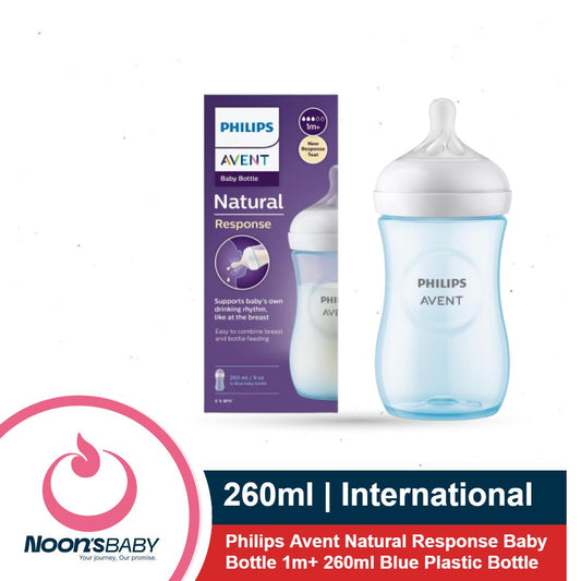 Baby Feeder - Philips Avent Natural Response Baby Bottle 1m+ 260ml Blue Plastic Bottle
