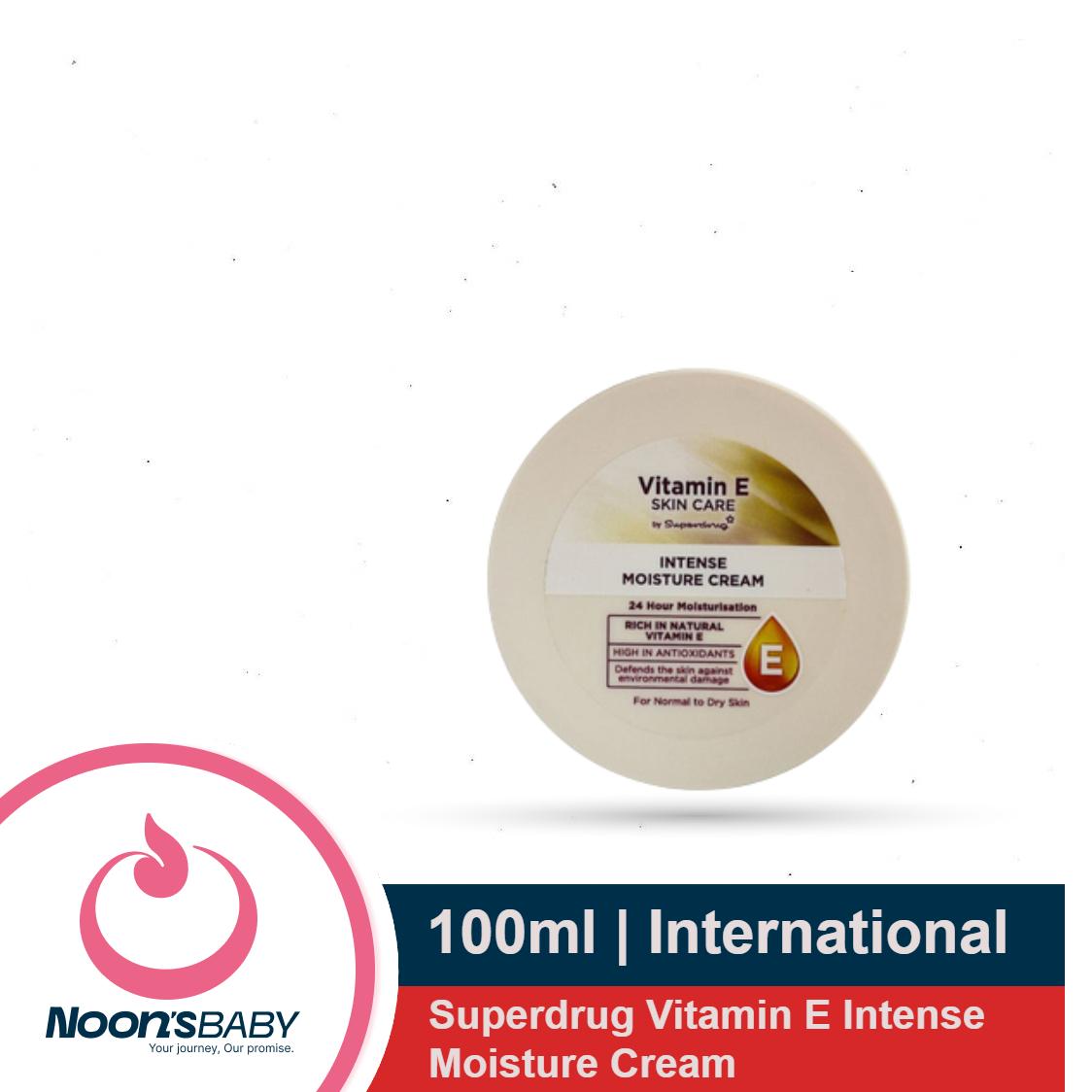 Superdrug Skincare Vitamin E Intense Moisture Cream 100ml For Normal to Dry Skin (Made in UK)