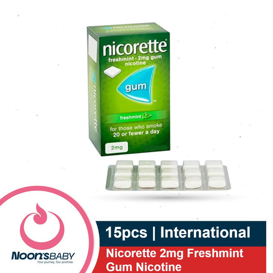 Nicorette 2mg Freshmint Gum 15 Nicotine Gums (International)