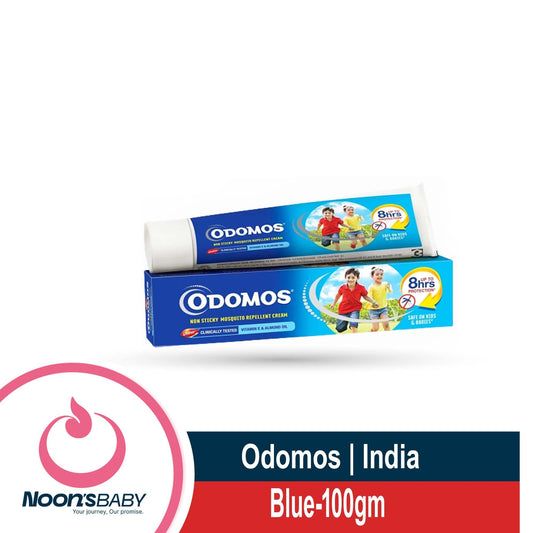 Odomos Blue 100gm Naturals Mosquito Repellent Non-Sticky Cream with Vitamin E & Almond Oil (Made in India)