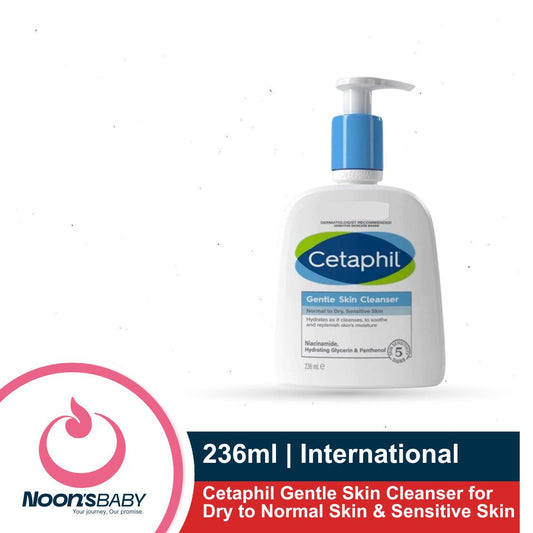 Cetaphil Gentle Skin Cleanser for Dry to Normal Skin & Sensitive Skin 236ml (Made in Canada)