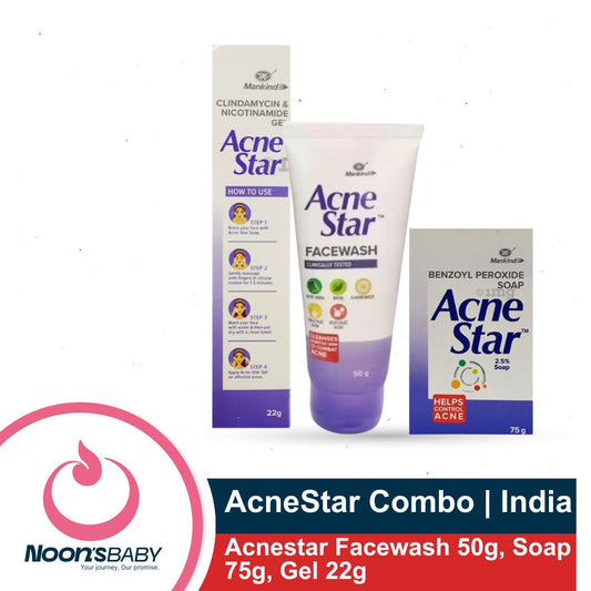AcneStar Combo Pack | Acnestar Facewash 50gm | Acnestar Gel 22gm | Acnestar Soap 75gm | Made in India