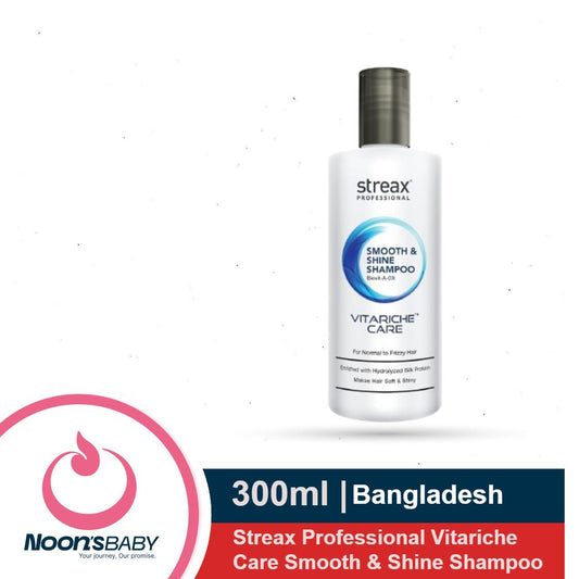 Streax Professionals Shampoo 300ml Vitariche Care Smooth & Shine Shampoo with Biovit-A-OX for Dry & Frizzy Hair | Made in BD