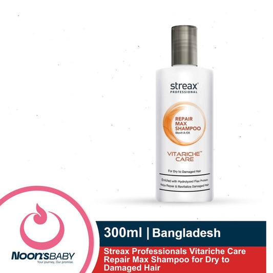 Streax Professionals Vitariche Care Repair Max Shampoo for Dry to Damaged Hair 300ml | Made in BD