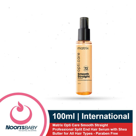 Matrix Hair Seum 100ml Opti Care Smooth Straight Professional Split End Hair Serum with Shea Butter for All Hair Types - Paraben Free