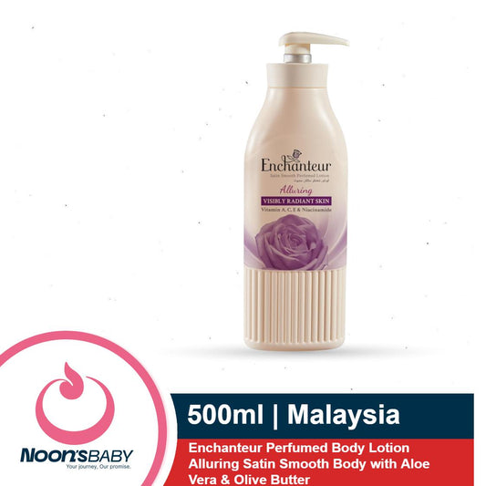 Enchanteur Perfumed Body Lotion 500ml Alluring Satin Smooth Body with Aloe Vera & Olive Butter | Malaysia