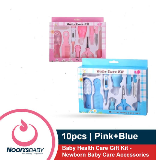 Baby Health Care Gift Kit - Newborn Baby Care Accessories 10pcs - Portable Baby Care Kit Nursing Baby Heath and Grooming - Blue & Pink