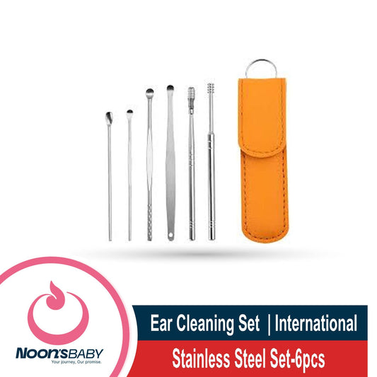 6pcs Ear Cleaning & Pick Set Portable Stainless Steel Set With Lather Case