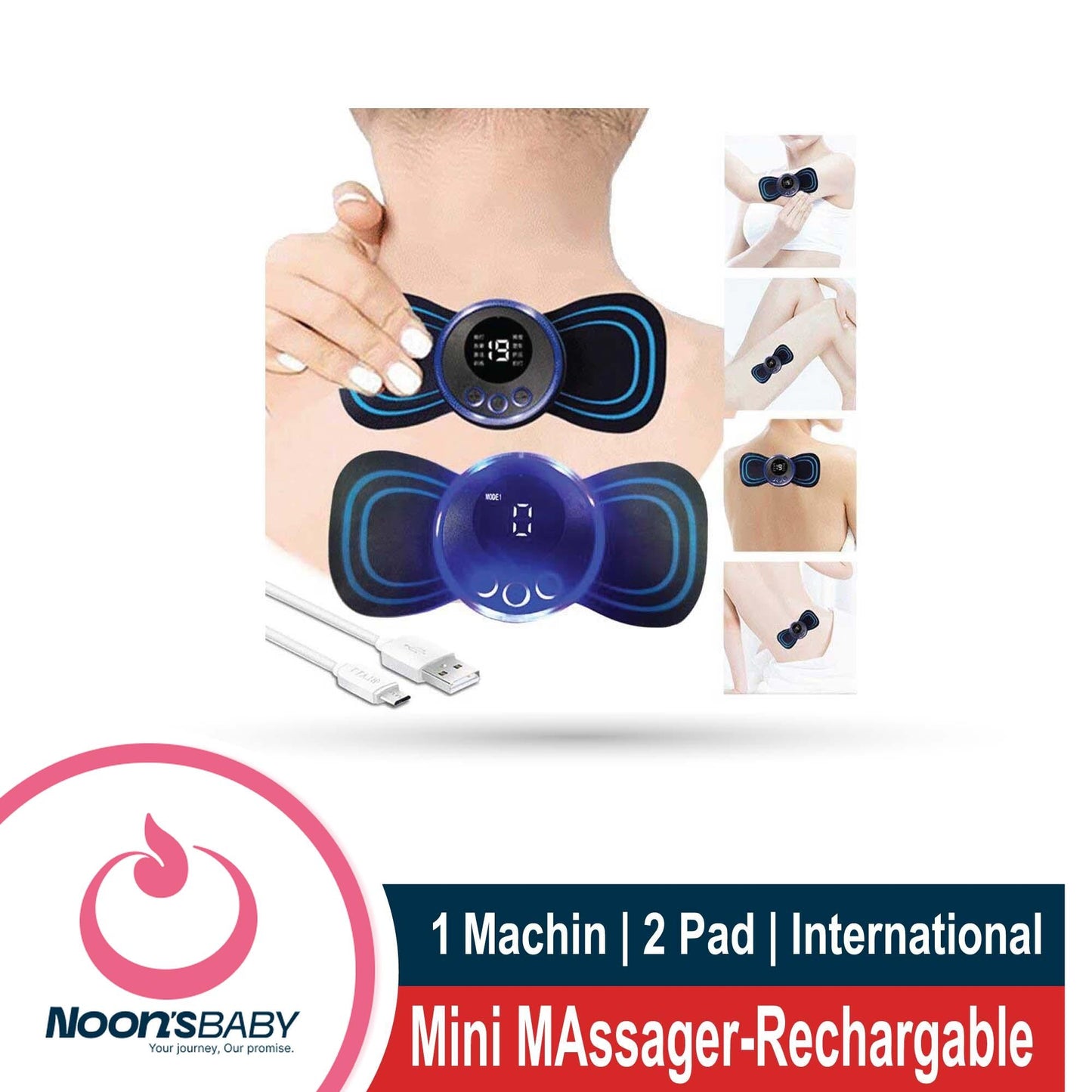 Mini Massager - Rechargeable Shoulder/ Neck/ Muscle/ Tendonitis/ Deep Tissue/ Back Massager with 2pcs Butterfly Pad