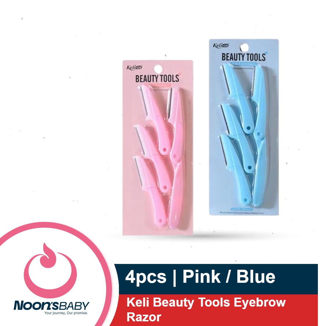 Keli Beauty Tools Eyebrow Razor 4pcs - Blue / Pink