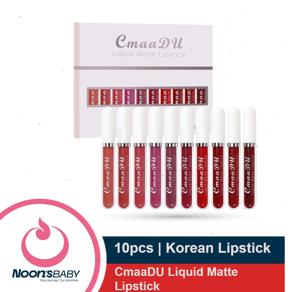 CmaaDu 10 Pcs Set Liquid Matte Non-stick Cup Waterproof Lipstick Set