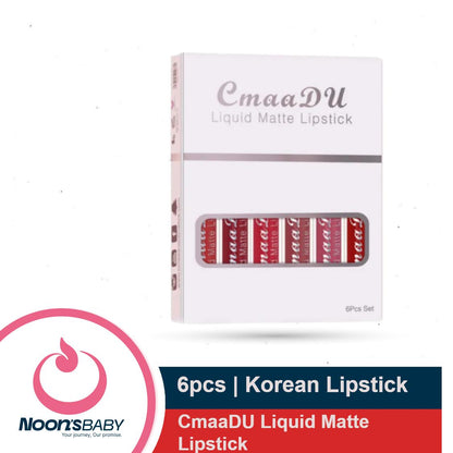 CmaaDu 6 Pcs Set Liquid Matte Non-stick Cup Waterproof Lipstick Set