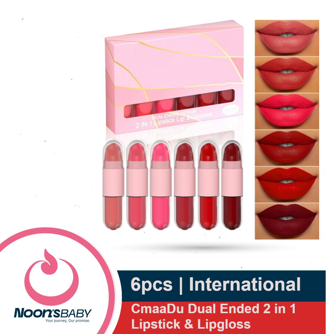 CmaaDu Dual Ended 2 in 1 Lipstick & Lipgloss 6pcs