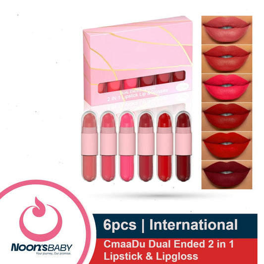 CmaaDu Dual Ended 2 in 1 Lipstick & Lipgloss 6pcs