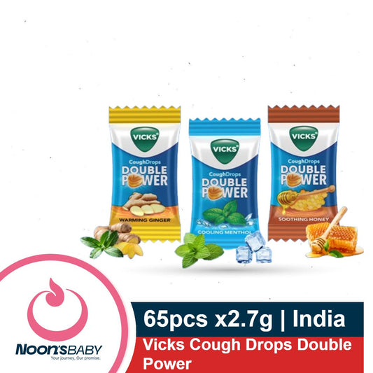 Vicks Cough Drops 2.7g x 65 Mix Packs / 1.8gm 125 Mix Packs - Ginger, Menthol, Tulsi & Honey Flavor | India