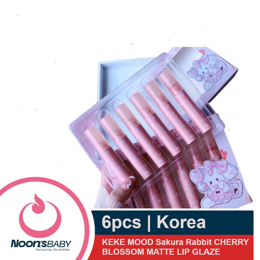 KEKE MOOD 6pcs Set Sakura Rabbit Water Gloss Mirror Lip Glaze Lipsticks Lip Gloss