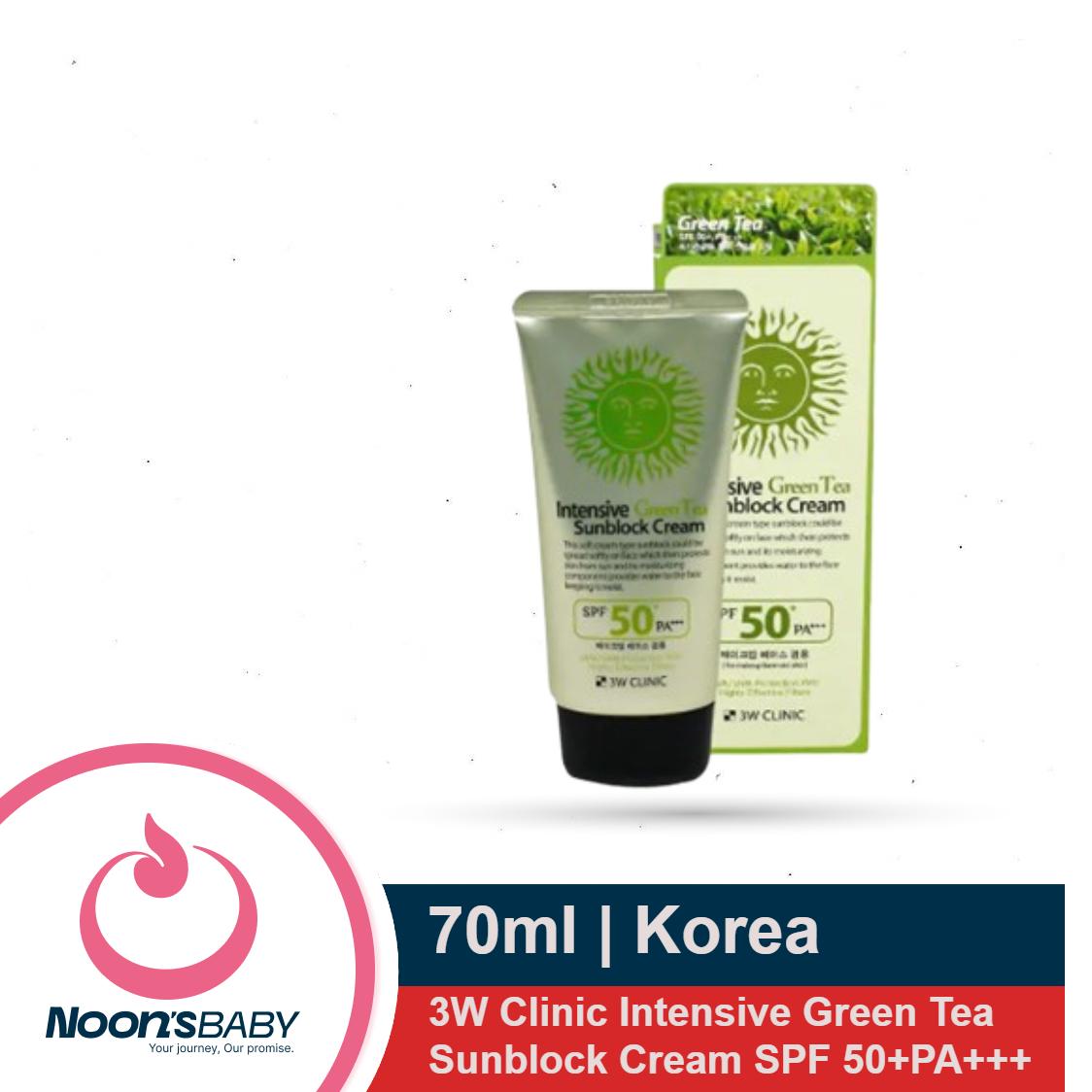 3W Clinic Intensive Green Tea Sunblock Cream SPF 50+PA+++ 70ml | Korea