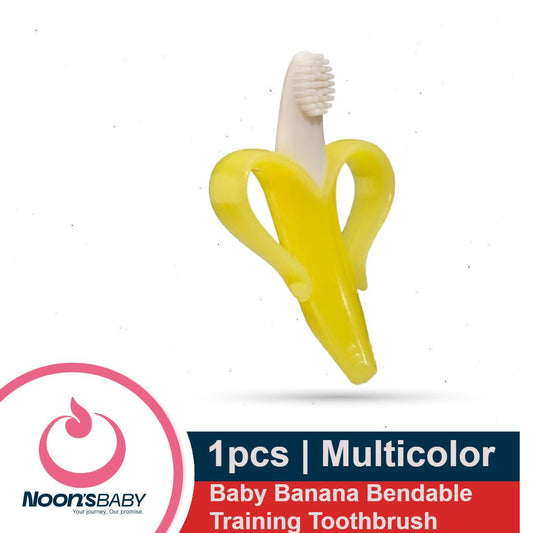 1pcs Baby Silicone Teether Toy Banana Shape Dental care Tooth brush Silicone (Multicolor)