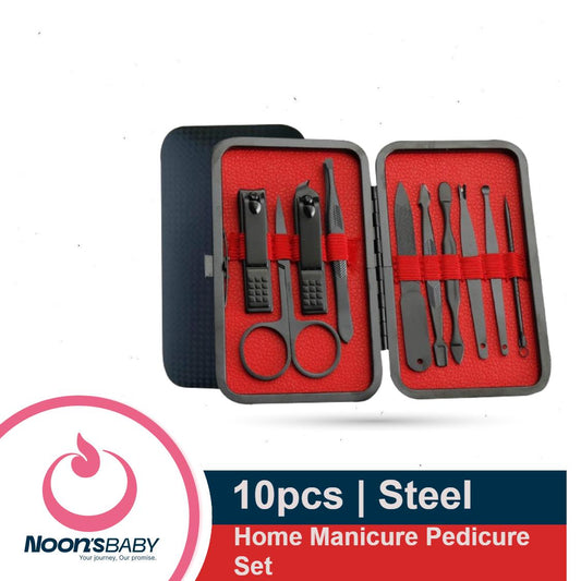 Manicure Pedicure Set Kit 10 in 1 Professional Sharp Nail Clippers Stainless Steel Thick Nail Cutter & File Scissors for Men & Women