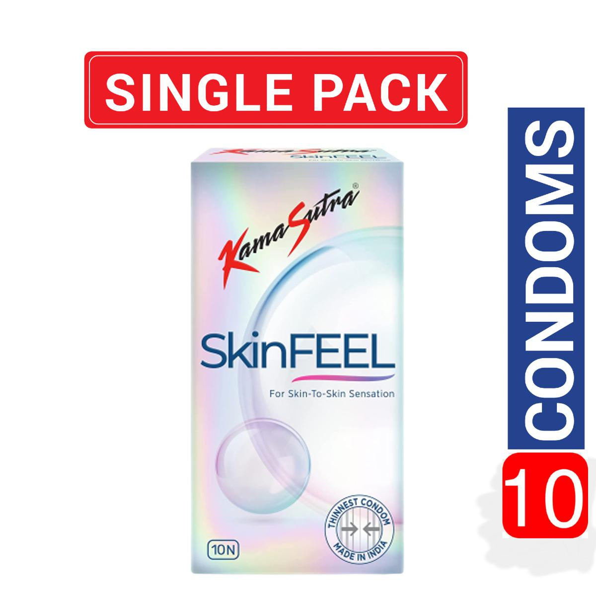 KamaSutra Skinfeel for Skin-To-Skin Sensation 10pcs Pack (Made in India)