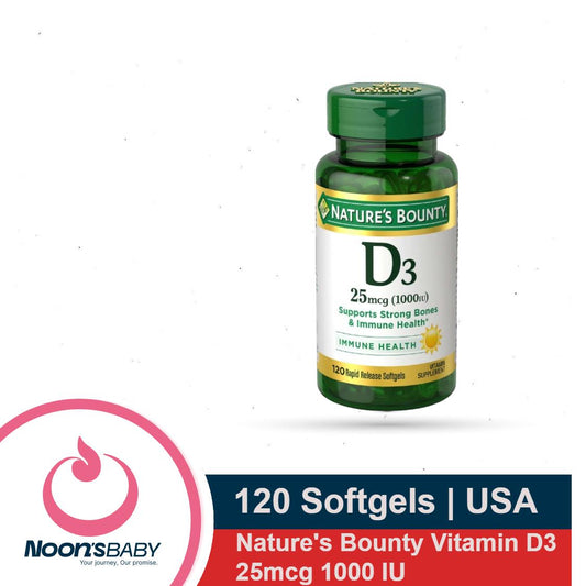 Nature's Bounty Vitamin D3 25mcg 1000 IU -120 Softgels - Goodhealthcapsule (International)