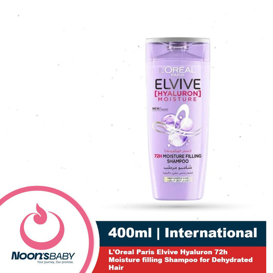 LOreal Paris Elvive Shampoo 400ml Hyaluron 72h Moisture filling Shampoo for Dehydrated Hair