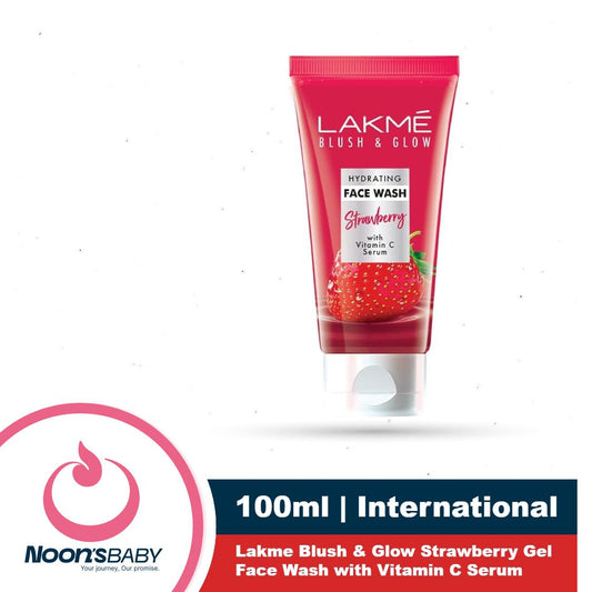 Lakme Blush & Glow Strawberry Gel Face Wash 100ml with Vitamin C Serum