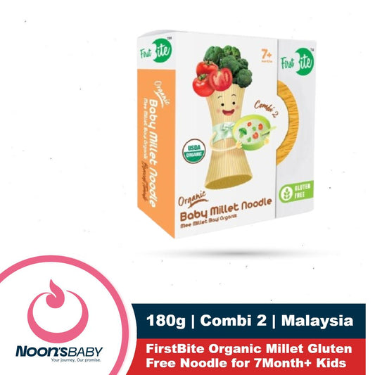 FIRST BITE Organic Baby Millet Gluten Free Noodle 180g | Combi 2 | From 7+ Months Kids | Malaysia