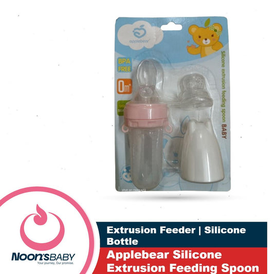 Baby Food & Juice Feeder | Applebear Silicone Extrusion Feeding Spoon Feeder for 0m+ Baby