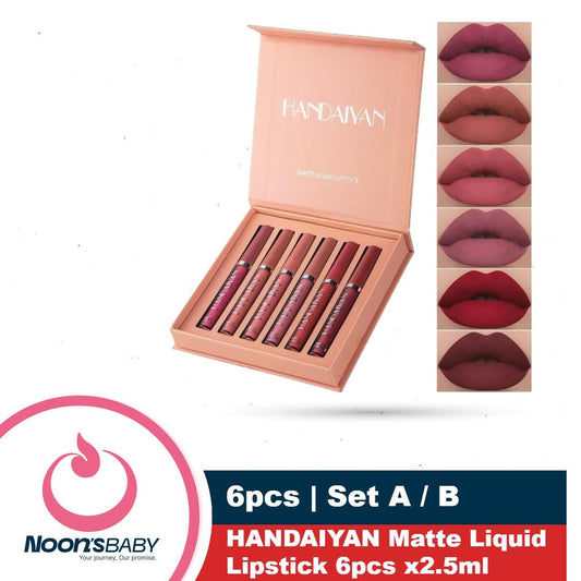 HANDAIYAN Matte Liquid Lipstick Makeup Set A / Set B - 6pcs x2.5ml