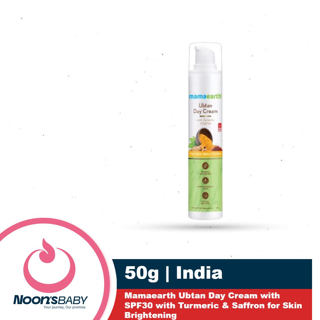 Mamaearth Ubtan Day Cream 50g with SPF30 with Turmeric & Saffron for Skin Brightening