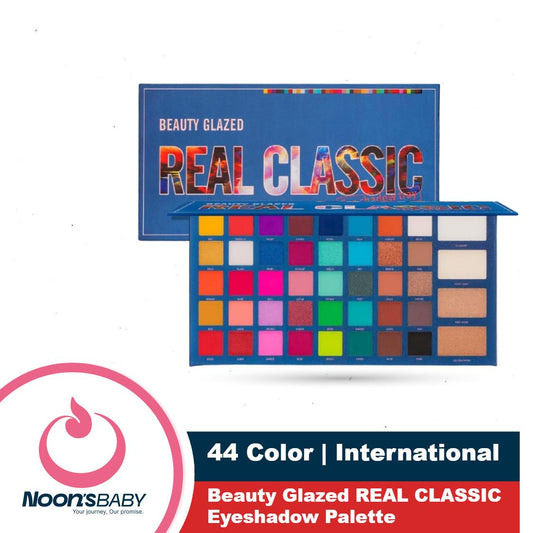 Beauty Glazed REAL CLASSIC 44 Color Eyeshadow Tray Palette Colorful Pigmented Powder Bright Vibrant Colors Shades Cosplay Makeup Set Rainbow Makeup Matte Metallic Shimmer Eye Shadow Palettes