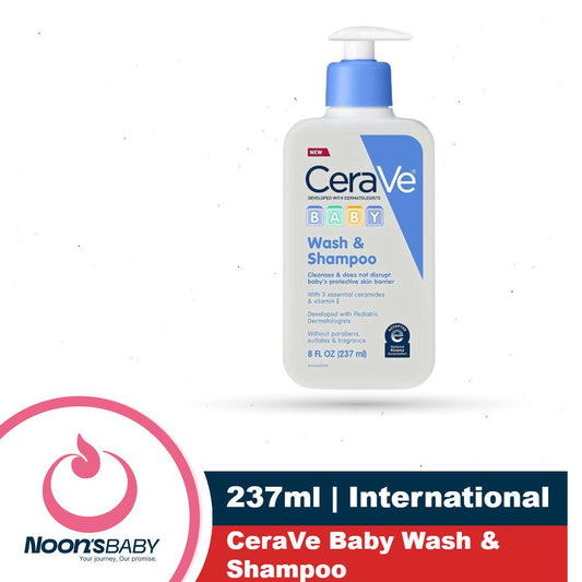 CeraVe Baby Wash & Shampoo 237ml | Fragrance, Paraben, & Sulfate Free Shampoo for Tear-Free Baby Bath Time