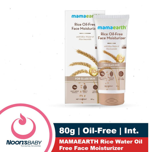 MAMAEARTH Rice Water Oil Free Face Moisturizer 80g | 24-Hour Hydration with Niacinamide | Controls Excess Oil & Minimizes Open Pores | Non-Comedogenic & Non-Sticky Formula