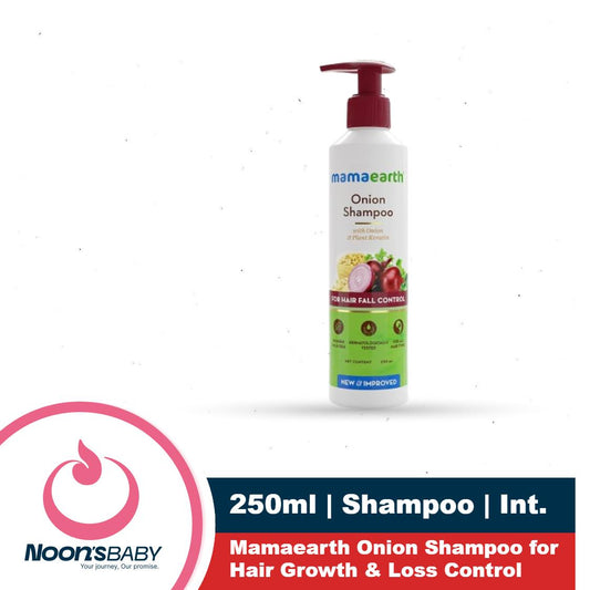 Mamaearth Onion Shampoo for Hair Growth & Loss Control 250ml | Moisturizing Gentle Scalp Cleanser with Plant Keratin | Sulfate & Paraben Free