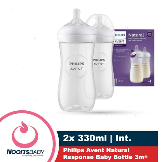 Philips Avent Feeder Natural Response Baby Bottle 3m+ 330ml x2 Plastic Bottle
