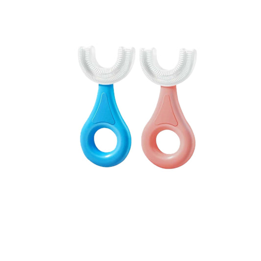 U-Shaped Toothbrush For Kids / Toddler - Toothbrush with Food Grade Soft Silicone Brush Head - Manual Whole Mouth Toothbrush for Kids Age 7-12 Year - 360° Oral Teeth Cleaning Design