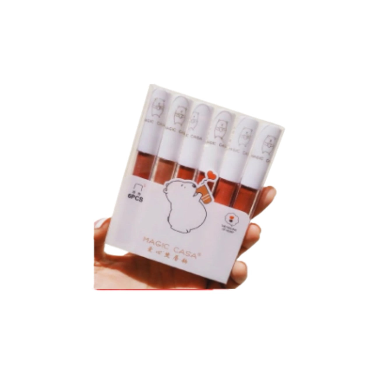 Magic Casa 6pcs Cute Bear Lipstick Set