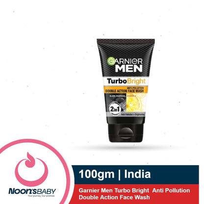 Garnier Men Turbo Bright Anti Pollution Double Action Face Wash 50g / 100g