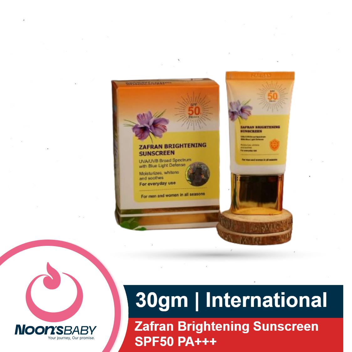 Zafran Brightening Sunscreen SPF50 PA+++ 30gm | For Men & Women Daily Use