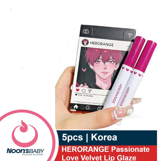 HERORANGE Passionate Love Velvet Lip Glaze 5pcs set Lipstick | Boy Face