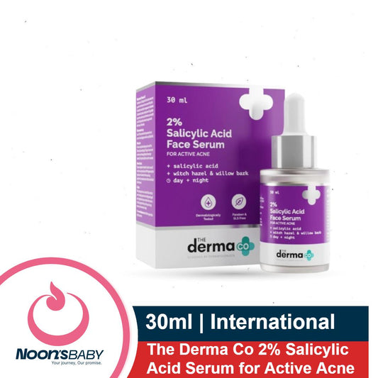 The Derma Co 2% Salicylic Acid Serum for Active Acne 30ml | Helps Reduces Acne Marks & Blackheads | Removes Excess Oil & Unclog Pores | Suits All Skin Types | India