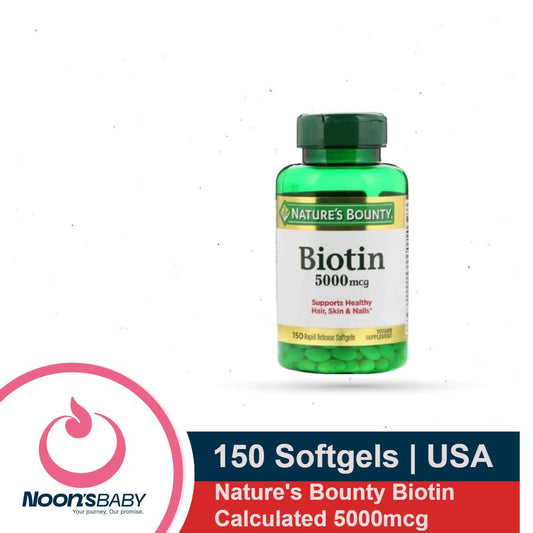 Nature's Bounty Biotin Calculated 5000mcg -150 Softgels - Goodhealthcapsule (International)