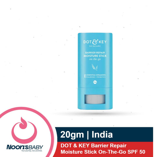 DOT & KEY Barrier Repair Moisture Stick On-The-Go SPF50 20gm | Non Sticky Ceramides Moisturizer With Hyaluronic + Probiotic For Intense Moisturization&Skin Strengthening|For Dry Skin, Normal & Sensitive Skin