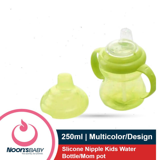 1pcs 250ml Slicone Nipple Mumpot Kids Water Bottle/Mom Pot Random Multicolor